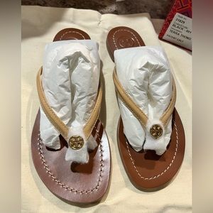 Brand New! Tory Burch Terra Thong ❤️ sz 5.5 Sun Beige also blk I normally wear 6